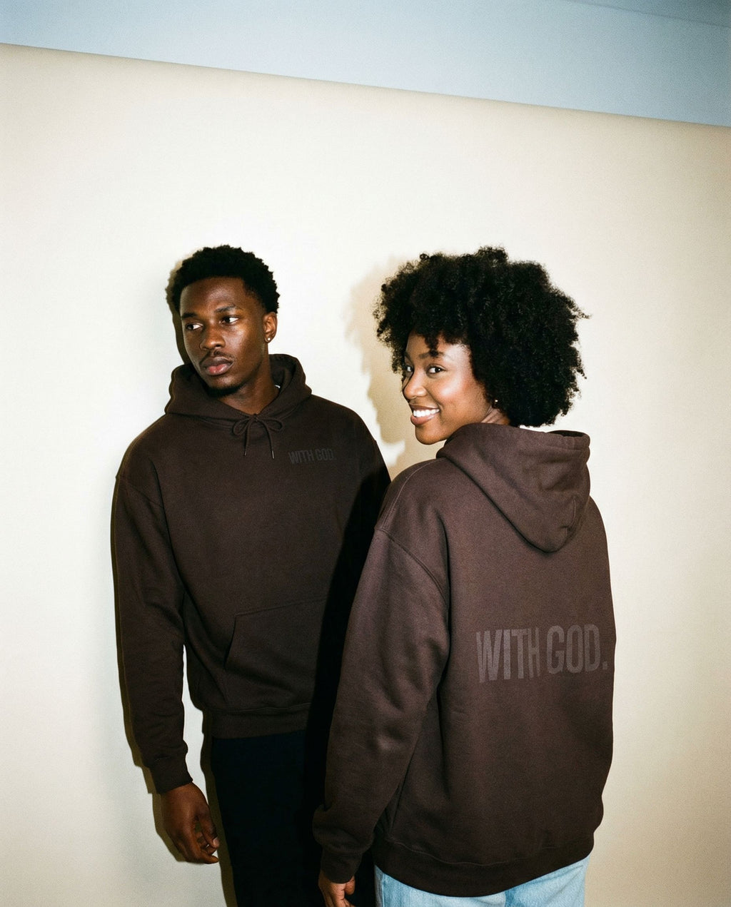 WITH GOD HOODIE - CHOCOLATE