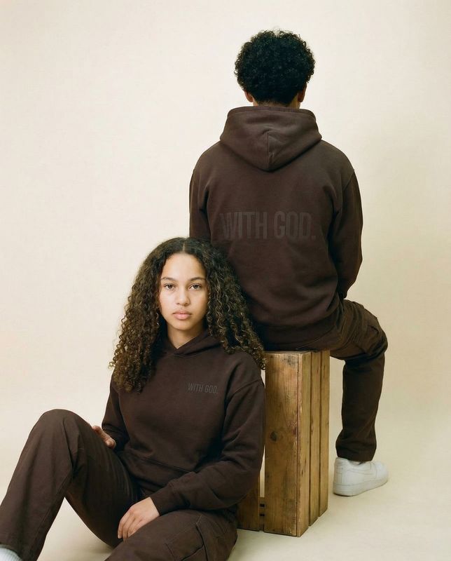 WITH GOD HOODIE - CHOCOLATE